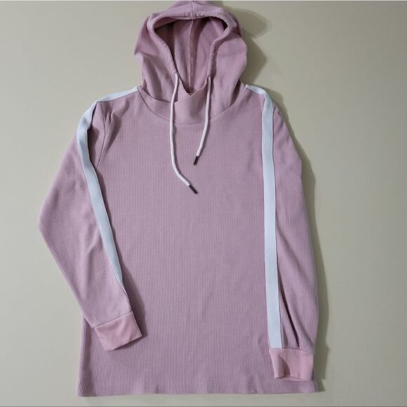 Amongst Others Women's Mauve Waffle-knit Hooded Long Sleeve Top - Picture 10 of 11